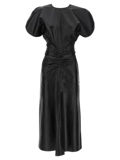 Victoria Beckham Gathered Waist Midi Dresses Black