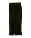 Victoria Beckham Gathered Waist Midi Skirt In Metallic