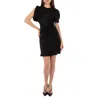 Victoria Beckham Ruched Puff Sleeve Minidress In Black