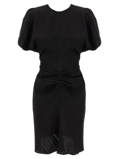 Victoria Beckham Gathered Waist Mini Dress In Black