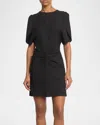Victoria Beckham Gathered Waist Mini Dress In Black