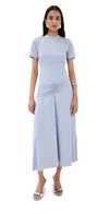 Victoria Beckham Gathered Waist T-shirt Midi Dress Delphinium