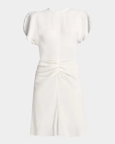 VICTORIA BECKHAM GATHERED WAIST WOOL MINI DRESS