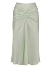 Victoria Beckham Gathering Midi Skirt In Green