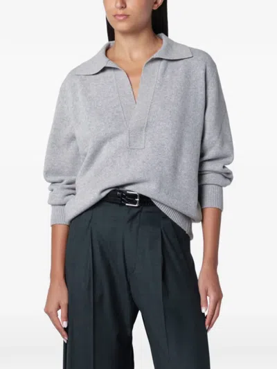 Victoria Beckham Genevieve Collar Sweater In Gray
