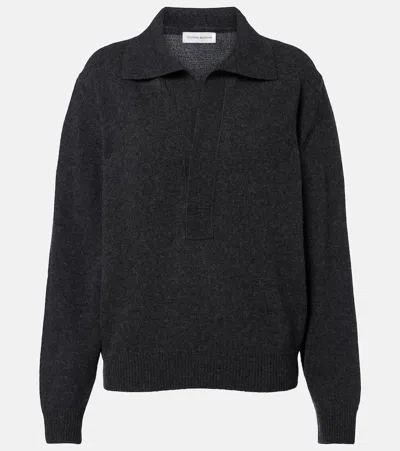 Victoria Beckham Genevieve Wool And Cashmere Polo Sweater In Black