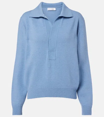 Victoria Beckham Genevieve Spread-collar Embroidered-logo Sweater In Blue