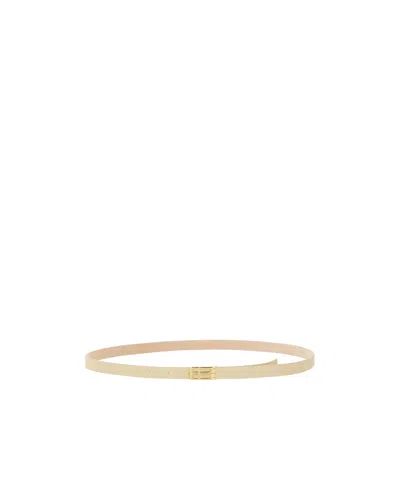 Victoria Beckham Geometric Buckle Belt In Nude