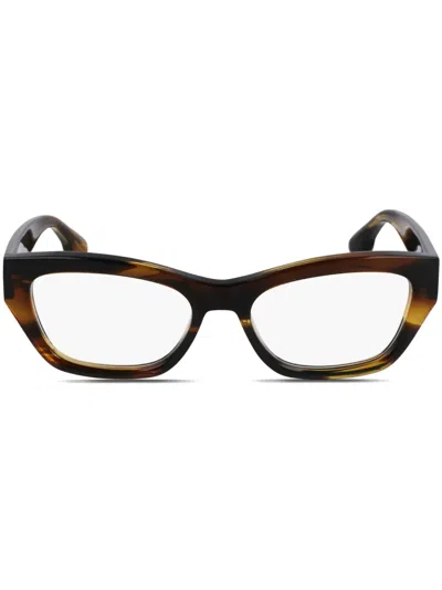 Victoria Beckham Geometric-frame Glasses In Brown