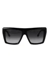 Victoria Beckham Vb Monogram 51mm Rectangular Sunglasses In Black