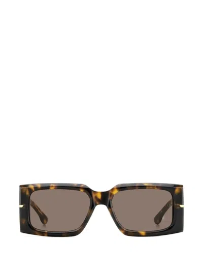 Victoria Beckham Geometric Sunglasses In Brown