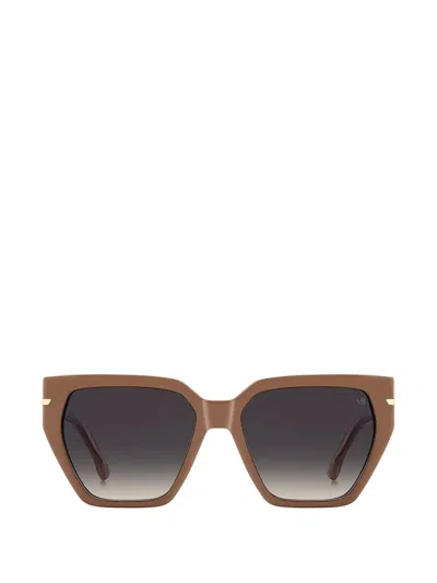 Victoria Beckham Geometric-frame Sunglasses In Brown