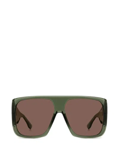 Victoria Beckham Geometric-frame Sunglasses In Green