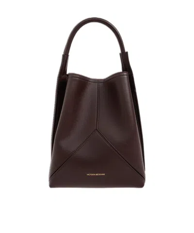 Victoria Beckham Geometric-paneled Leather Tote Bag In Brown