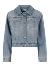 Victoria Beckham Padded Denim Jacket In Blue