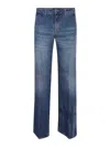 Victoria Beckham Faded Wash Five-pocket Jeans With Belt Loops In Blue