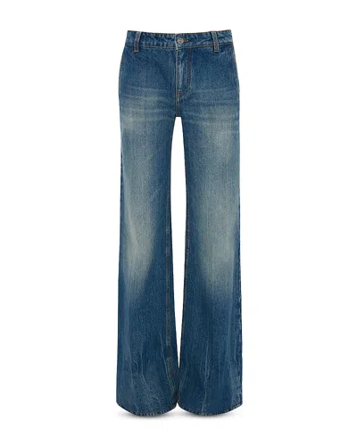 Victoria Beckham Gigi Mid Rise Straight Jeans In Vintage Indigo In Blue