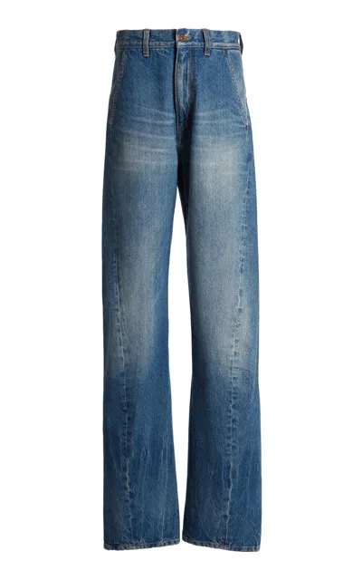 Victoria Beckham Gigi Rigid Low-rise Wide-leg Jeans In Medium Wash