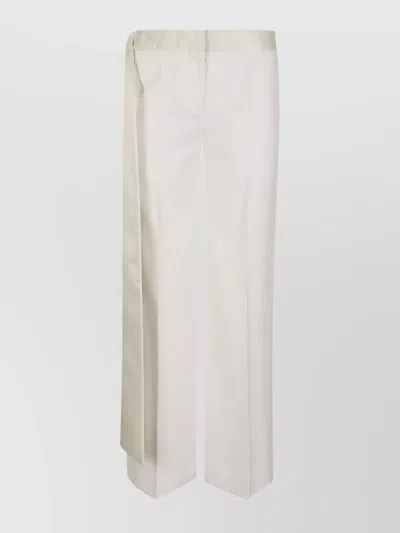 Victoria Beckham Gigi Trouser With Back Pockets And Belted Waist In Neutral