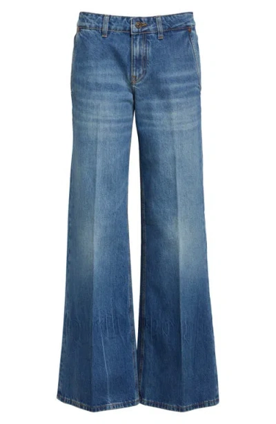 Victoria Beckham Gigi Wide Leg Jeans In Vintage Indigo