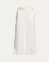Victoria Beckham Gigi Wool-blend Satin-trim Trousers In Ivory
