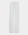 VICTORIA BECKHAM GIGI WOOL-BLEND SATIN-TRIM TROUSERS