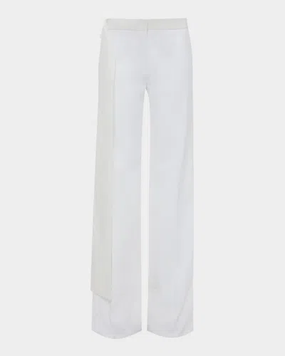 VICTORIA BECKHAM GIGI WOOL-BLEND SATIN-TRIM TROUSERS