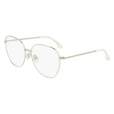 Victoria Beckham Gold Metal Glasses (frames) In Silver