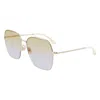 Victoria Beckham Gold Metal Sunglasses In Gold