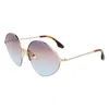Victoria Beckham Gold Metal Sunglasses In Neutral