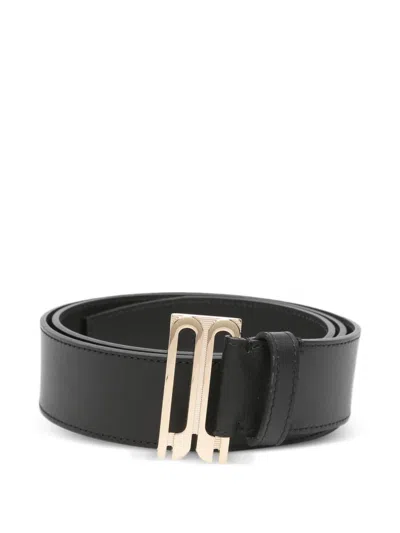 Victoria Beckham Gold-tone-buckle Belt In Black