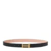 Victoria Beckham Gold Tone Logo Leather Belt In Black