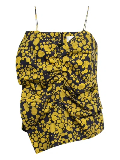Pre-owned Victoria Beckham Graphic-pattern Top In Blue