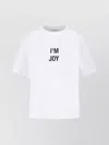 Victoria Beckham Graphic Print Crew Neck Short Sleeve Top In White