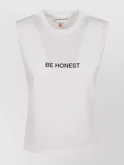 Victoria Beckham Slogan Tee In White