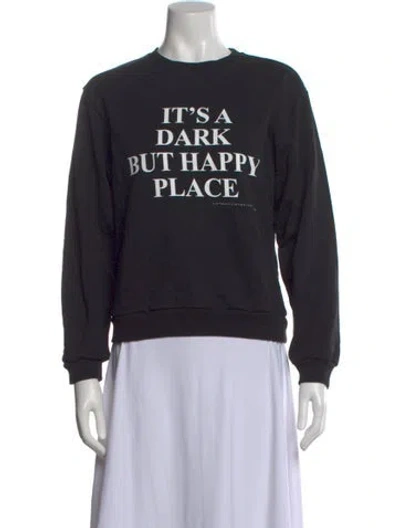Pre-owned Victoria Beckham Graphic Print Crew Neck Sweatshirt In Black