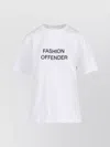 Victoria Beckham Graphic Print Crew Neck Top With Short Sleeves In White