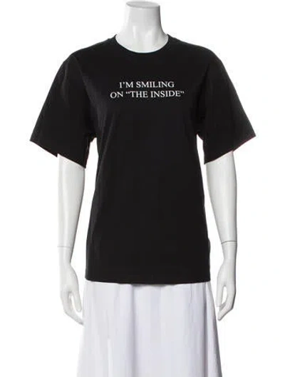 Pre-owned Victoria Beckham Graphic Print Crew Neck T-shirt In Black