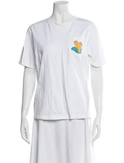 Pre-owned Victoria Beckham Graphic Print Crew Neck T-shirt In White