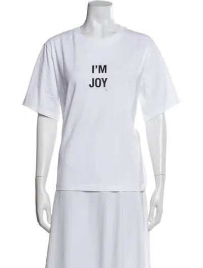 Pre-owned Victoria Beckham Graphic Print Crew Neck T-shirt In White