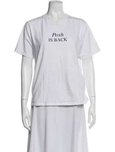 Pre-owned Victoria Beckham Graphic Print Crew Neck T-shirt In White