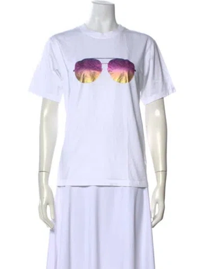 Pre-owned Victoria Beckham Graphic Print Crew Neck T-shirt In White