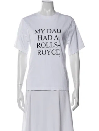 Pre-owned Victoria Beckham Graphic Print Crew Neck T-shirt In White