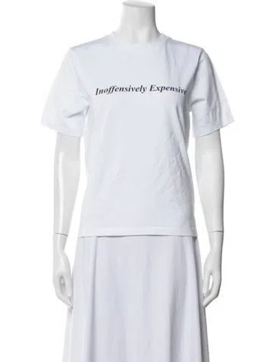 Pre-owned Victoria Beckham Graphic Print Crew Neck T-shirt In White