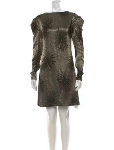 Pre-owned Victoria Beckham Graphic Print Mini Dress In Neutrals