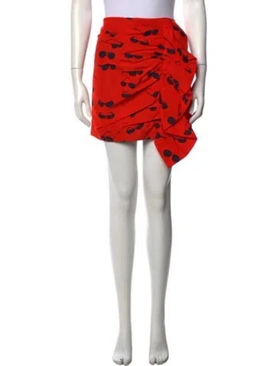 Pre-owned Victoria Beckham Graphic Print Mini Skirt In Green