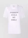 Victoria Beckham White T-shirt With Slogan Lettering On The Front In Cotton Woman In White