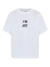 Victoria Beckham Graphic Print Crew Neck Short Sleeve Top In White