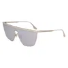 Victoria Beckham Gray Metal Sunglasses In Gray