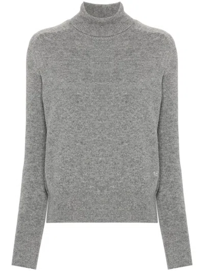 Victoria Beckham Gray Turtleneck Sweater